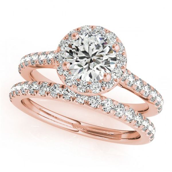 1.42 ctw Certified VS/SI Diamond 2pc Wedding Set Halo 14k Rose Gold - REF-159H3R