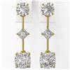 Image 2 : 2.32 ctw Cushion Cut Diamond Designer Earrings 18K Yellow Gold - REF-312G8W