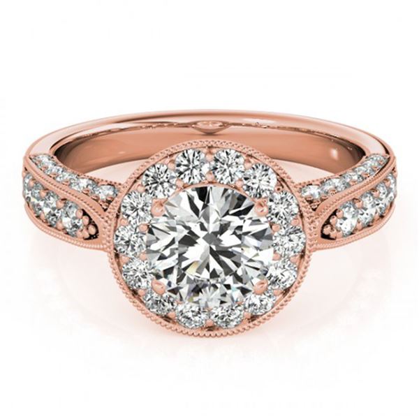 2 ctw Certified VS/SI Diamond Halo Ring 18k Rose Gold - REF-326K3Y
