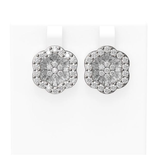6.92 ctw Diamond Earrings 18K White Gold - REF-529H6R