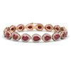 Image 1 : 21.69 ctw Ruby & Diamond Micro Pave Halo Bracelet 10k Rose Gold - REF-336M4G