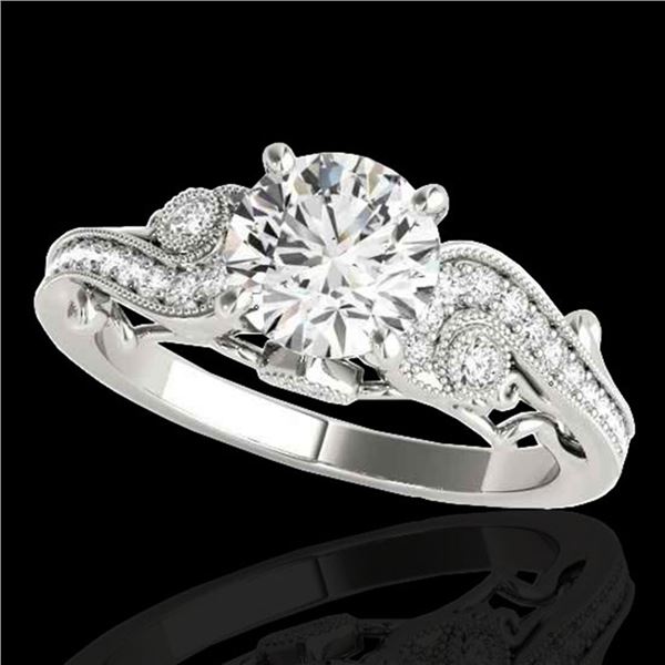 1.5 ctw Certified Diamond Solitaire Antique Ring 10k White Gold - REF-245G5W