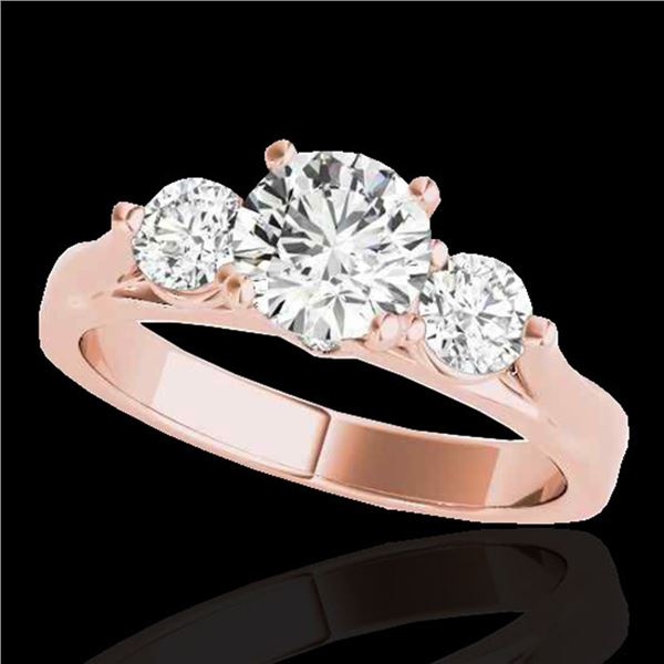 1.50 ctw Certified Diamond 3 Stone Solitaire Ring 10k Rose Gold - REF-225W2H