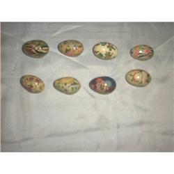 8 Hand Painted Wooden Eggs. #1607122