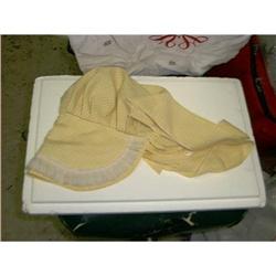 Vintage Yellow and White Lace Bonnet #1607129