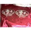 Image 1 : Pair Footed Press Glass Bowls Star Pattern #1607169