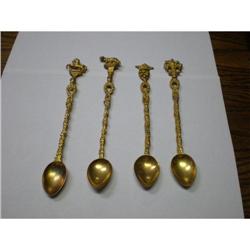 16 Assorted Size Gold Tone Spoons from Italy. #1607180