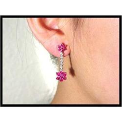 COLLECTION QUALITY RUBY DIAMOND EARRINGS OF 18K#1607240
