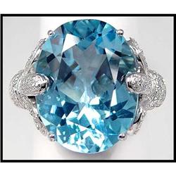 FINE AQUAMARINE COLOR TOPAZ 84 DIAMONDS #1607244
