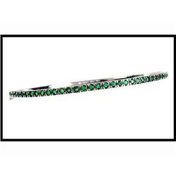 18K White Gold Emerald Bangle Bracelet(price #1607245
