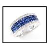 Image 1 : Invisible Set Diamond Sapphire 18K Ring(price #1607265