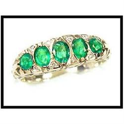 Old English Style Emerald Diamond Ring(price #1607266