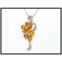 PLATINUM PENDANT FINE GOLDEN SAPPHIRES AND #1607273