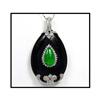 Image 1 : ART DECO PRECIOUS JADE DIAMOND ONYX PENDANT(was#1607350