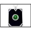 Image 1 : PLATINUM DECO JADE DIAMOND PENDANT WAS $3000.00#1607352