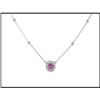 Image 1 : 18K WHITE GOLD PINK SAPPHIRE DIAMOND NECKLANCE #1607369