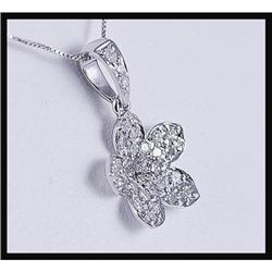 Darling 14K White Gold Diamond Flower Pendant #1607415