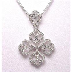 Dazzling 14K White Gold Clover Pendant #1607417