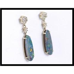 14K Yellow Gold Opal Earrings #1607453