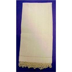 HUCK LINEN GUEST TOWEL TATTED LACE #1607545