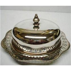 LOVELY 2 Piece Silver BUTTER DISH #1607700
