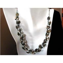 Triple weave Ocean jasper necklace #1607926