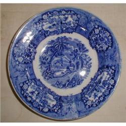 ANTIQUE FLOW BLUE ORIENTAL PATTERN BOWL BY #1607997