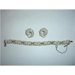 Monet Marked  Bracelet and Earring Set #1608012