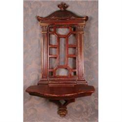 CHINESE Chippendale SHELF Mahogany - VINTAGE #1608556