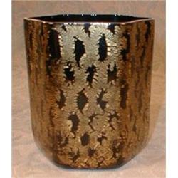 MURANO Art GLASS Hexagonal SHAPE Vase - VINTAGE#1608573