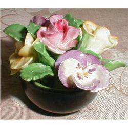 COALPORT Porcelain FLOWER Bowl H.P.- Miniature #1608643