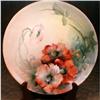Image 1 : LIMOGES Poppies PLATE Hand PAINTed - ANTIQUE #1608688