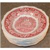 Image 1 : MASONS Vista SOUP Bowls RIMMED Pink (6) #1608714
