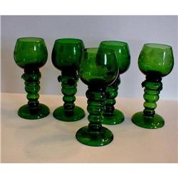 FIVE TURN-OF-20th- CENTURY DEEP GREEN BAVARIAN #1608748