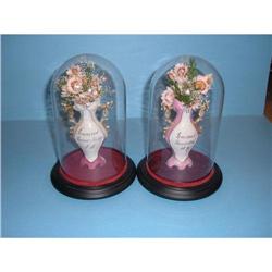 Pair of Victorian urns with dried flowers and #1608762