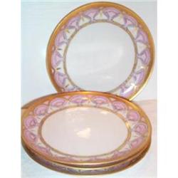 Four Hand Painted Limoges Art Deco Plates #1608838