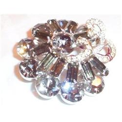 Weiss Smokey Rhinestone Costume Brooch #1608938