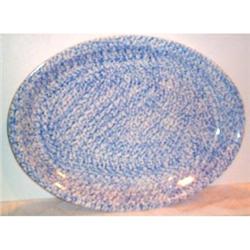 Large Blue and White Spatter Platter #1608963