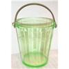 Image 1 : Green Leaf Etched Depression Glass Ice Bucket #1608982