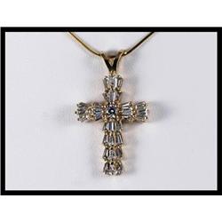 14K Yellow Gold Diamond Cross Pendant #1609025