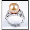 Image 1 : GOLDEN SOUTH SEA PEARL DIAMOND RING #1609048