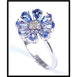 TANZANITE DIAMOND FLORAL RING #1609051