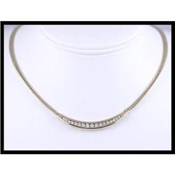 Stylish 14K Yellow Gold Diamond Necklace #1609053