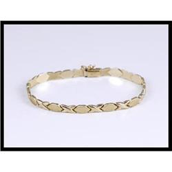 Simple 14K Yellow Gold Fancy X Design Bracelet #1609057