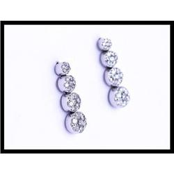 Sparkling 14K White Gold Diamond Earrings #1609064