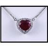 Image 1 : Stylish 18K White Gold Ruby and Diamond Pendant#1609067