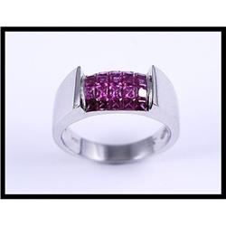 Rich 18K White Gold Ruby Ring #1609072