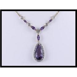 Marvelous 14K Yellow Gold Amethyst and Diamond #1609076