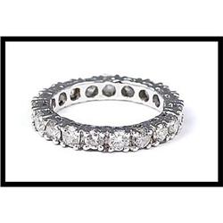 LOVELY 18K WHITE GOLD ETERNITY DIAMOND BAND #1609080