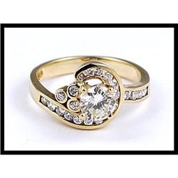 UNIQUE 18K YELLOW GOLD DIAMOND RING #1609085